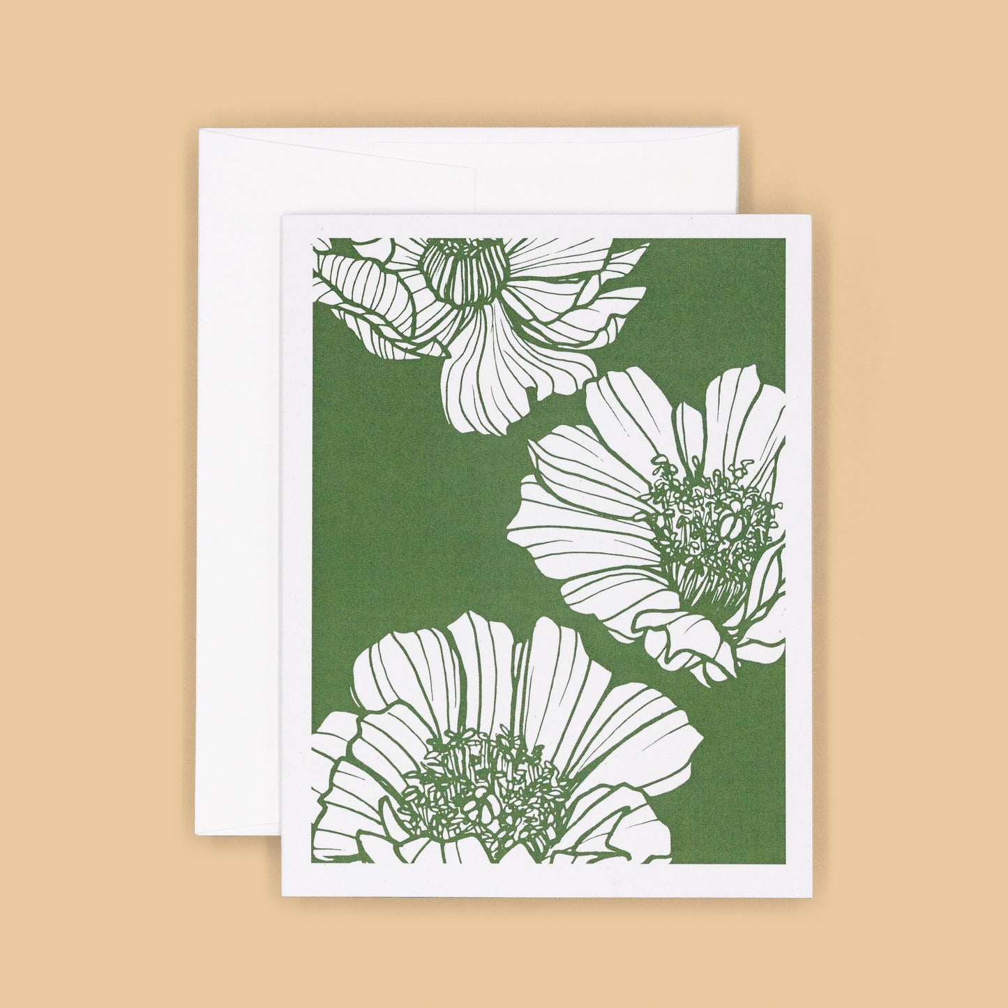 Bloom Floral Greeting Card - Green