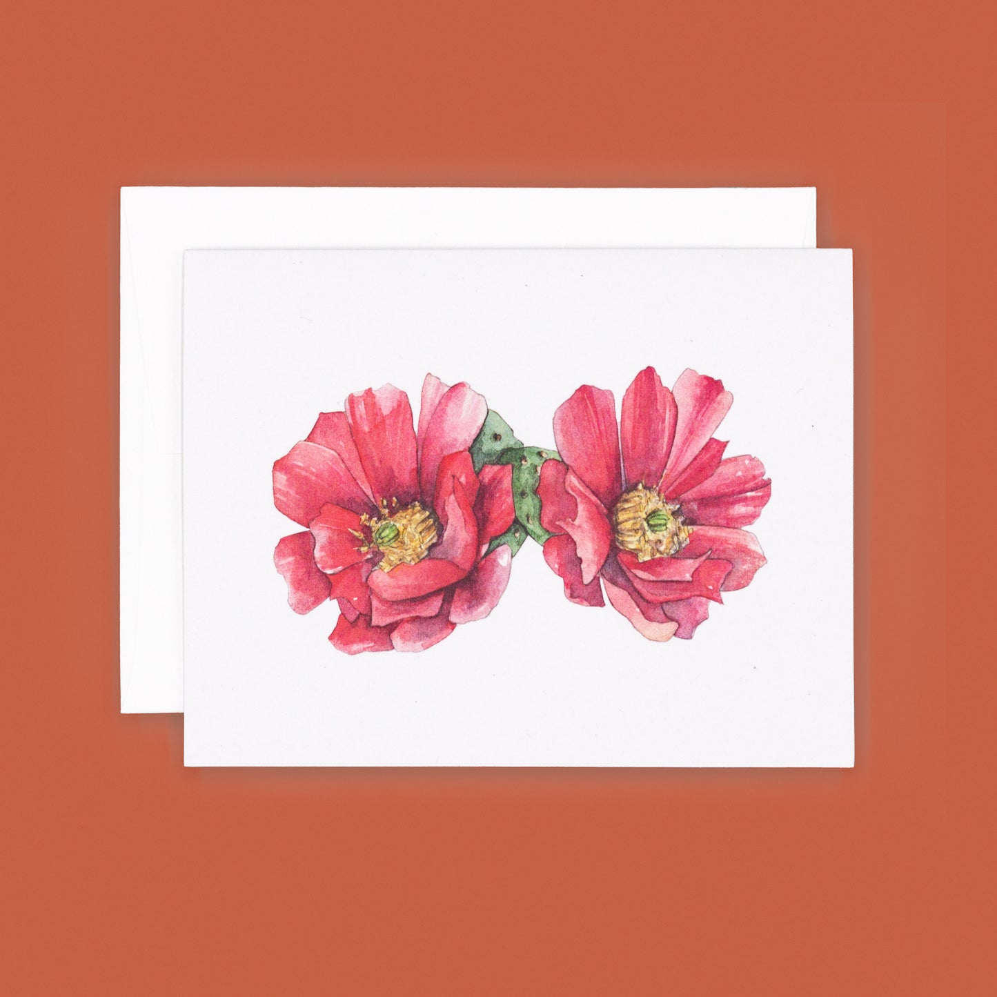 Red Duo | Cholla Blossom Greeting Card
