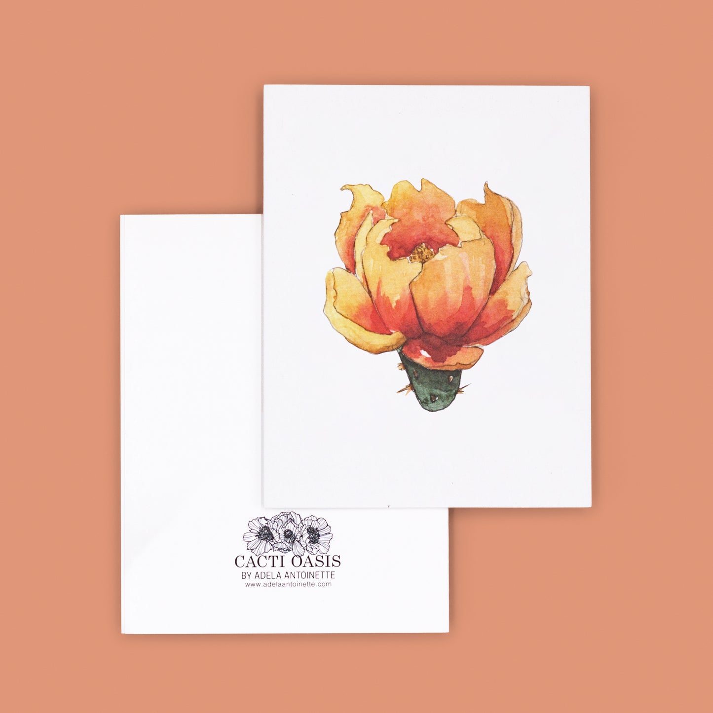 Card Set | Prickly Pear Cactus Floral Greeting Cards - Yellow