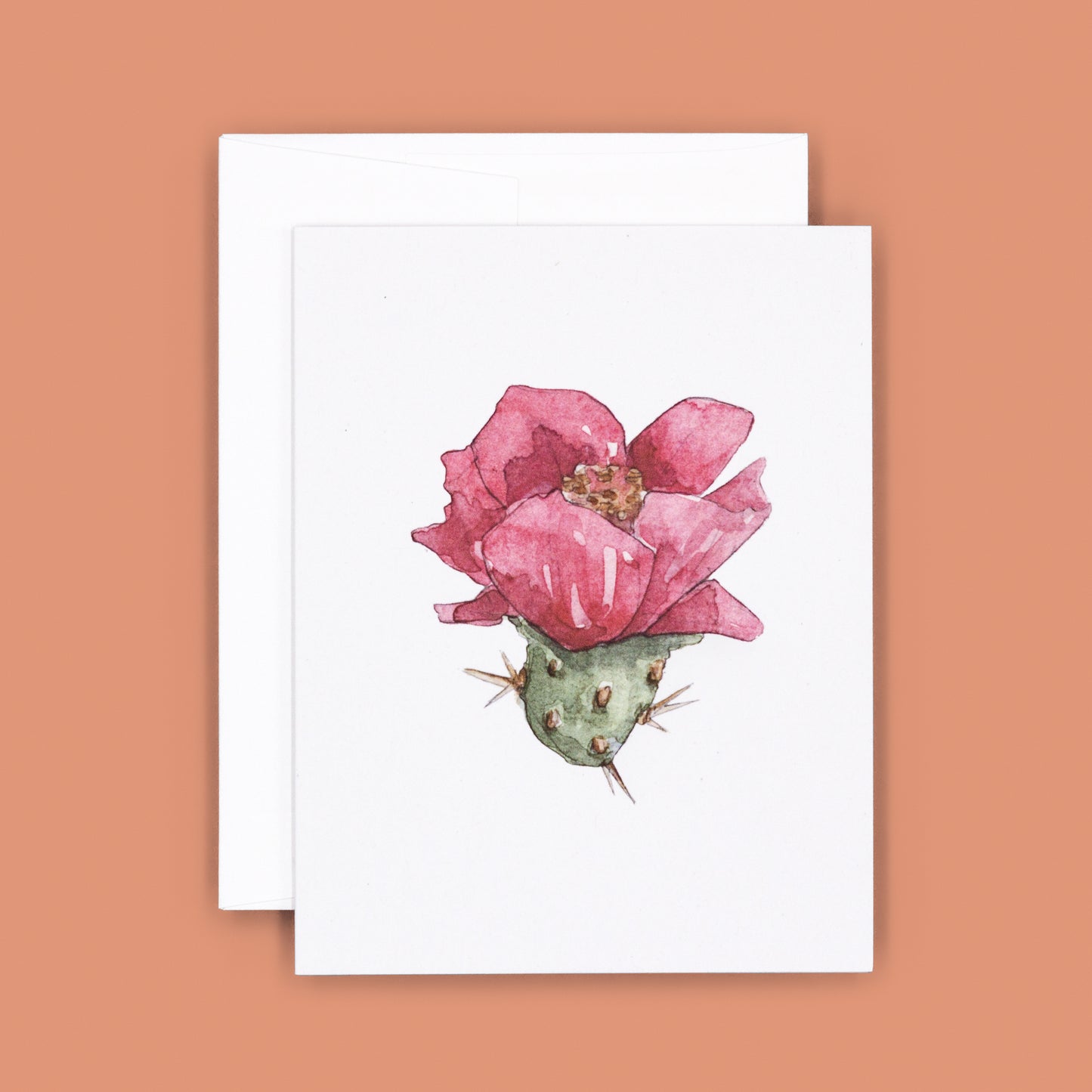 Card Set | Prickly Pear Cactus Floral Greeting Cards - Pink