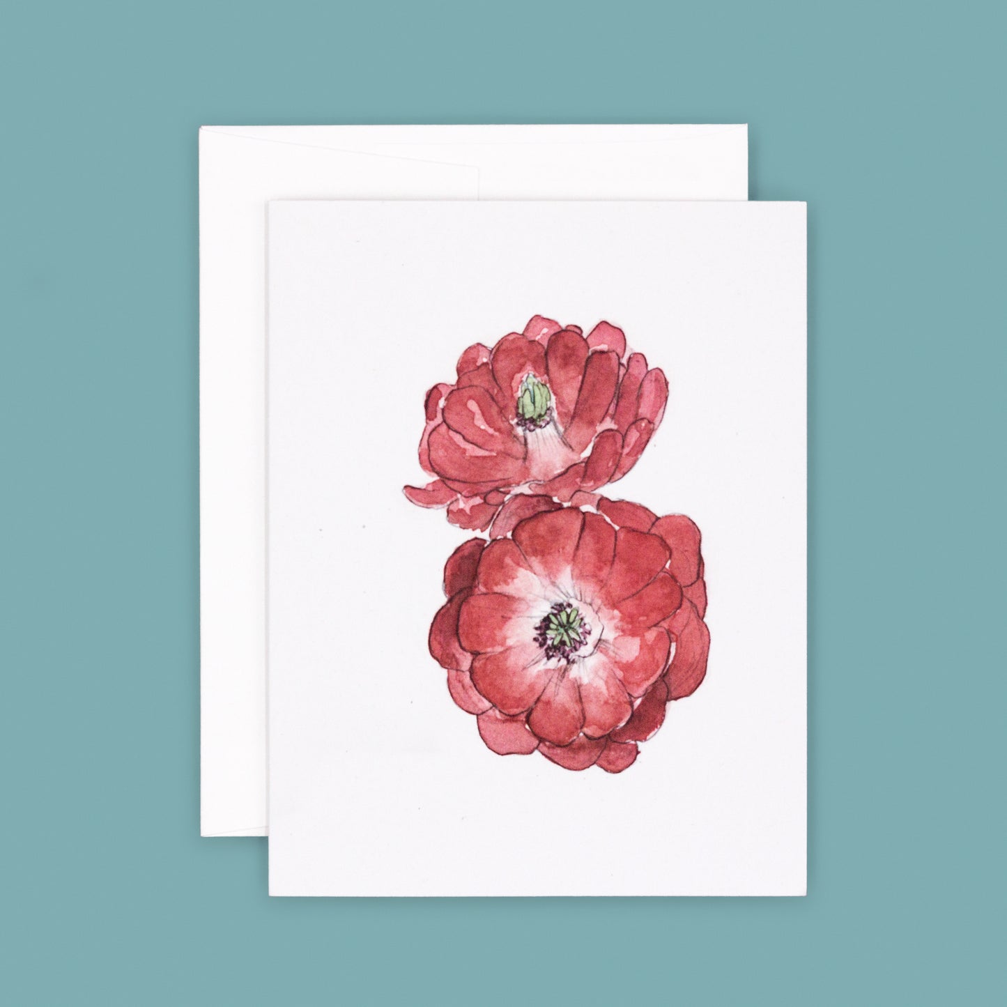 Duo Flowers | Claret Hedgehog Greeting Card