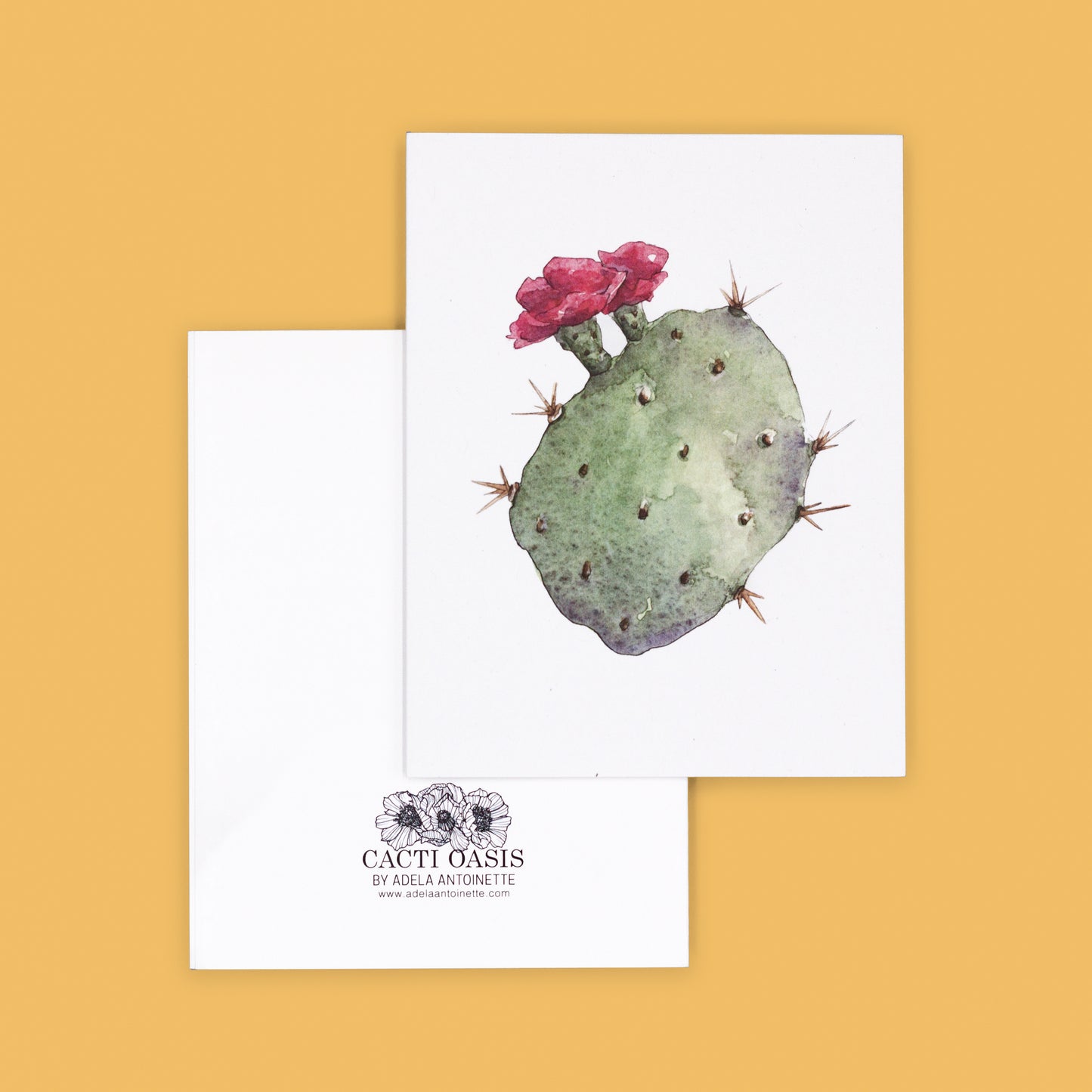 Green Pad | Prickly Pear Cactus Pad Greeting Card