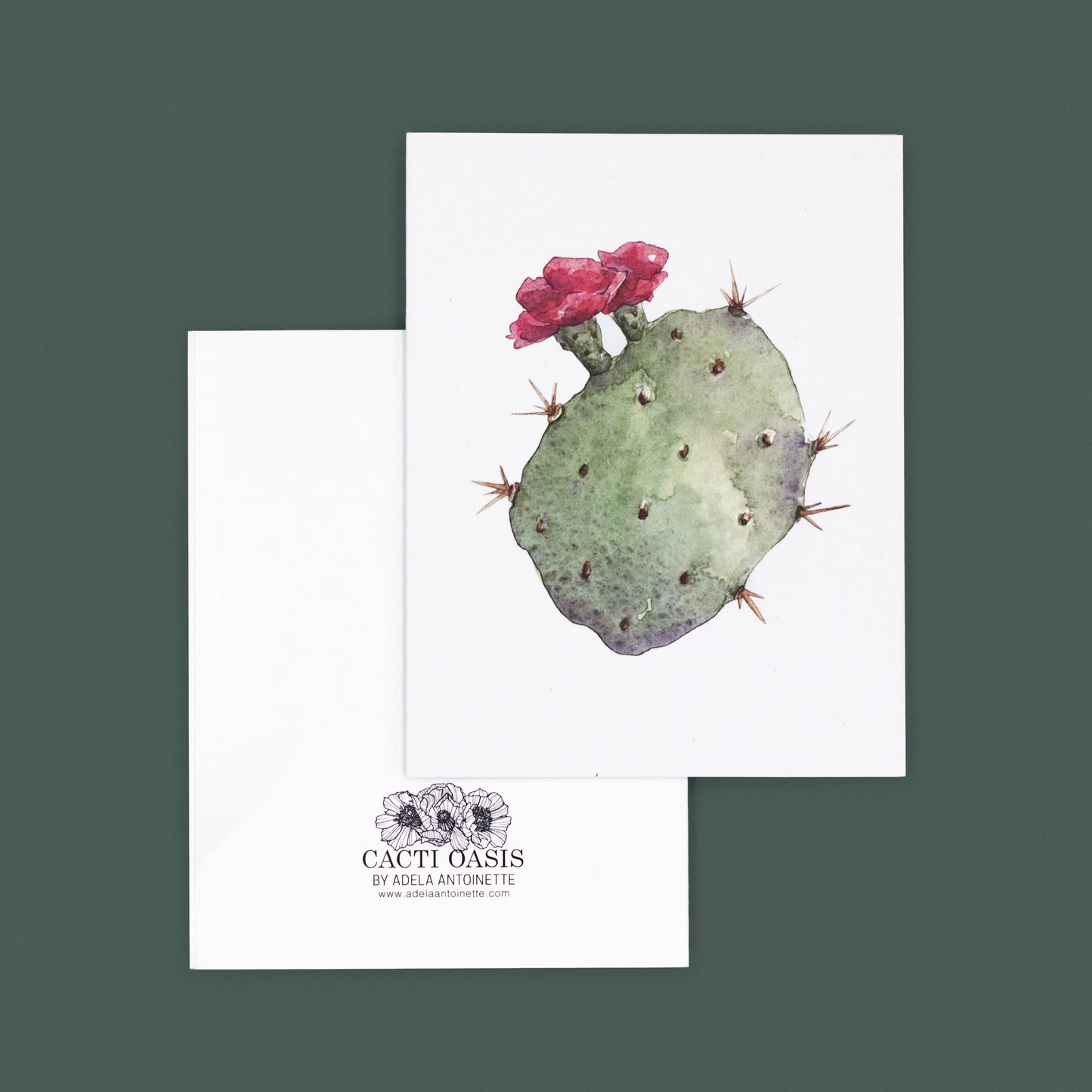 Card Sets | Prickly Pear Cactus Pad Greeting Card - Green Pad