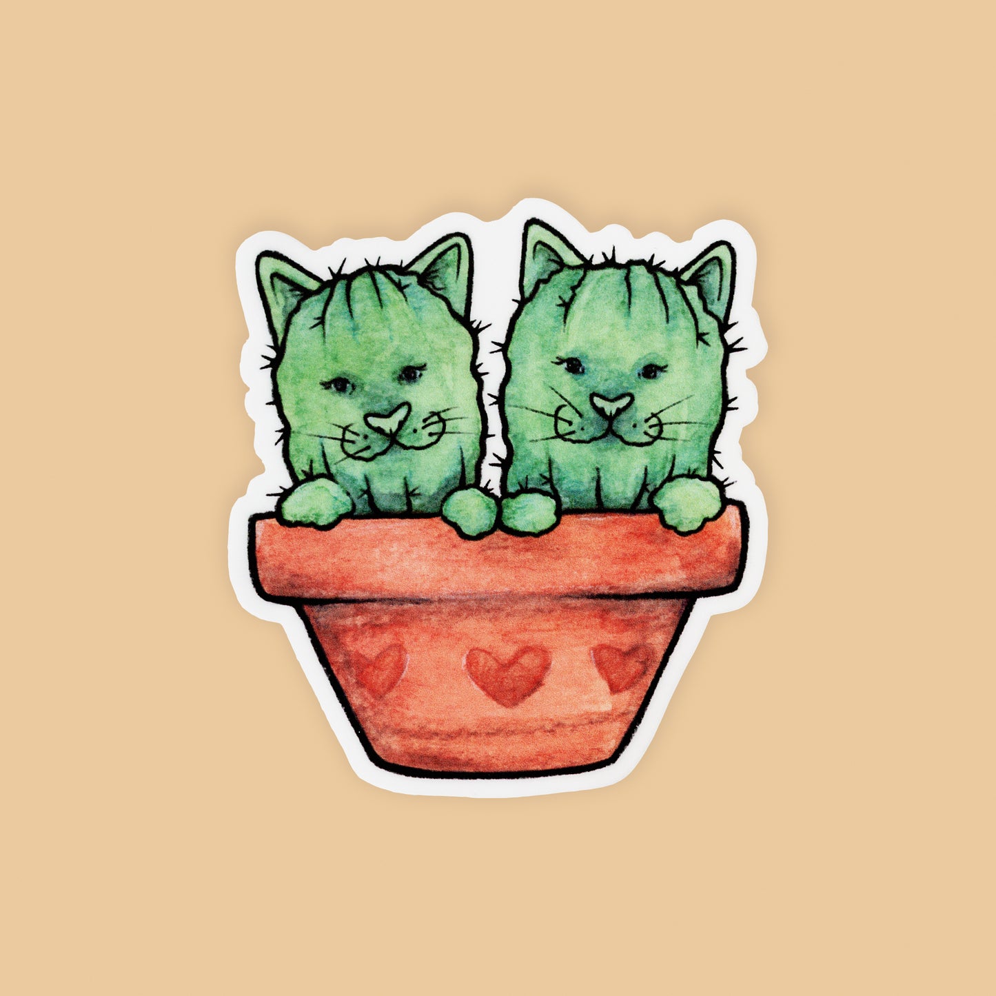 KittyCacti Duo |  Vinyl Sticker