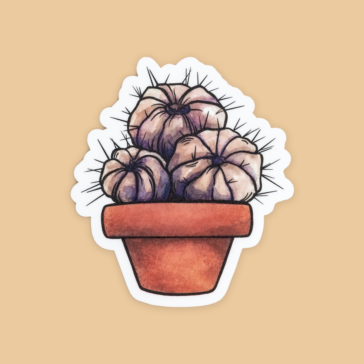 Potted Cacti Friend: Robust Spine Beehive (Robbee) Vinyl Die-cut Sticker