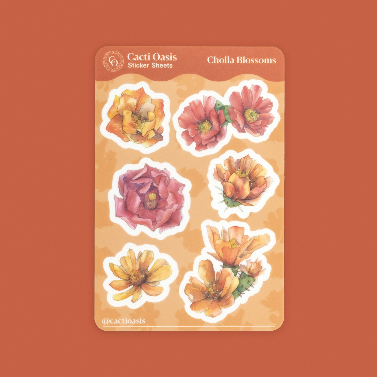 New Design! - Cholla Blossom Sticker Sheet