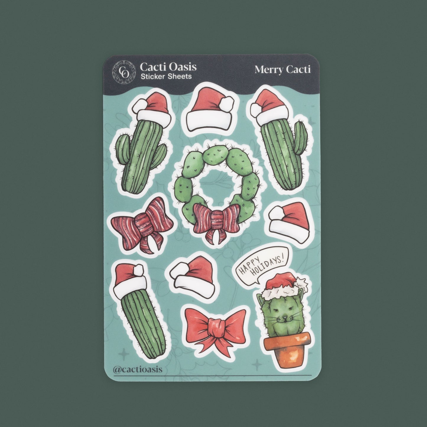 Merry Cacti Vinyl Kiss-cut Sticker Sheet