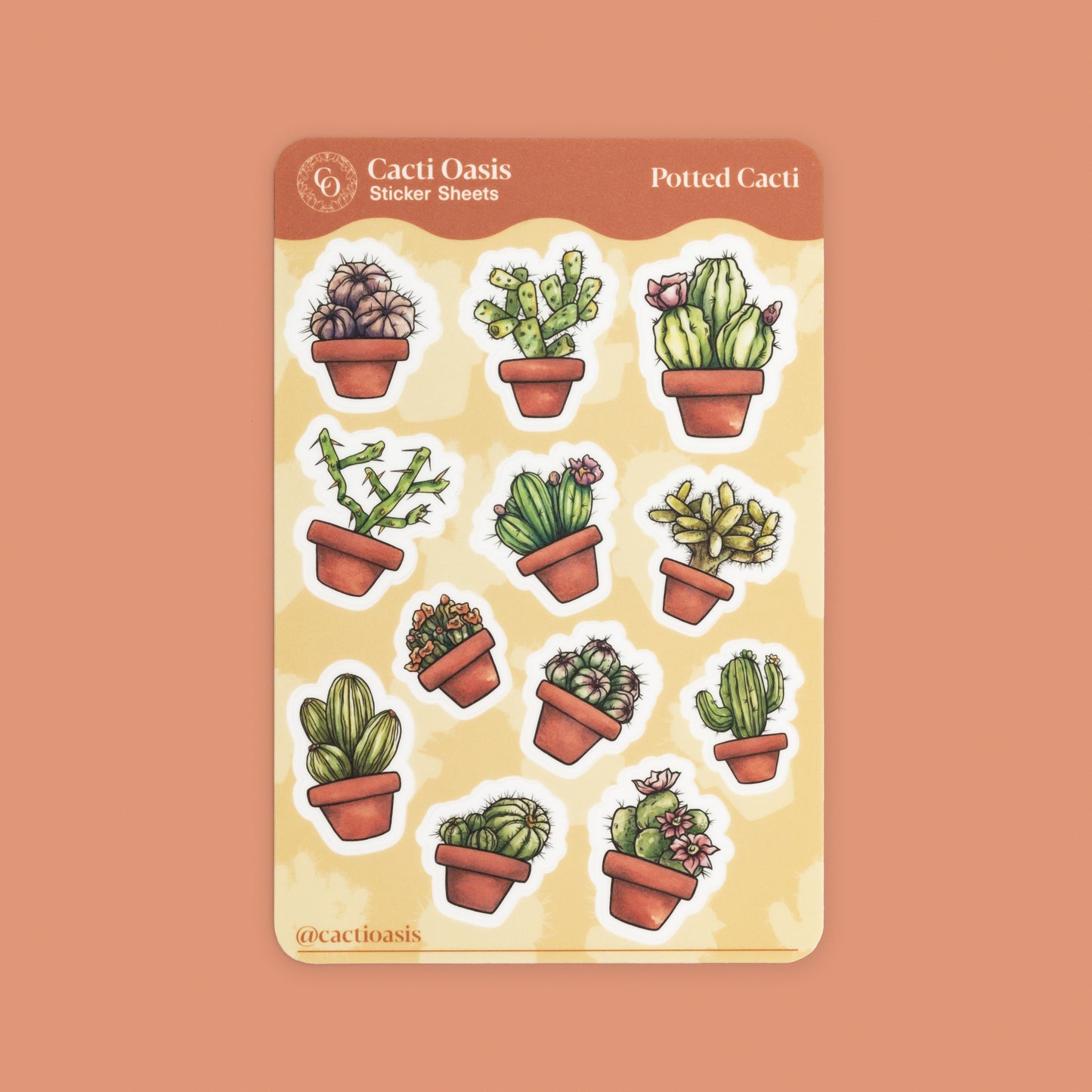 NEW! Potted Cacti Friends Vinyl Kiss-cut Sticker Sheet