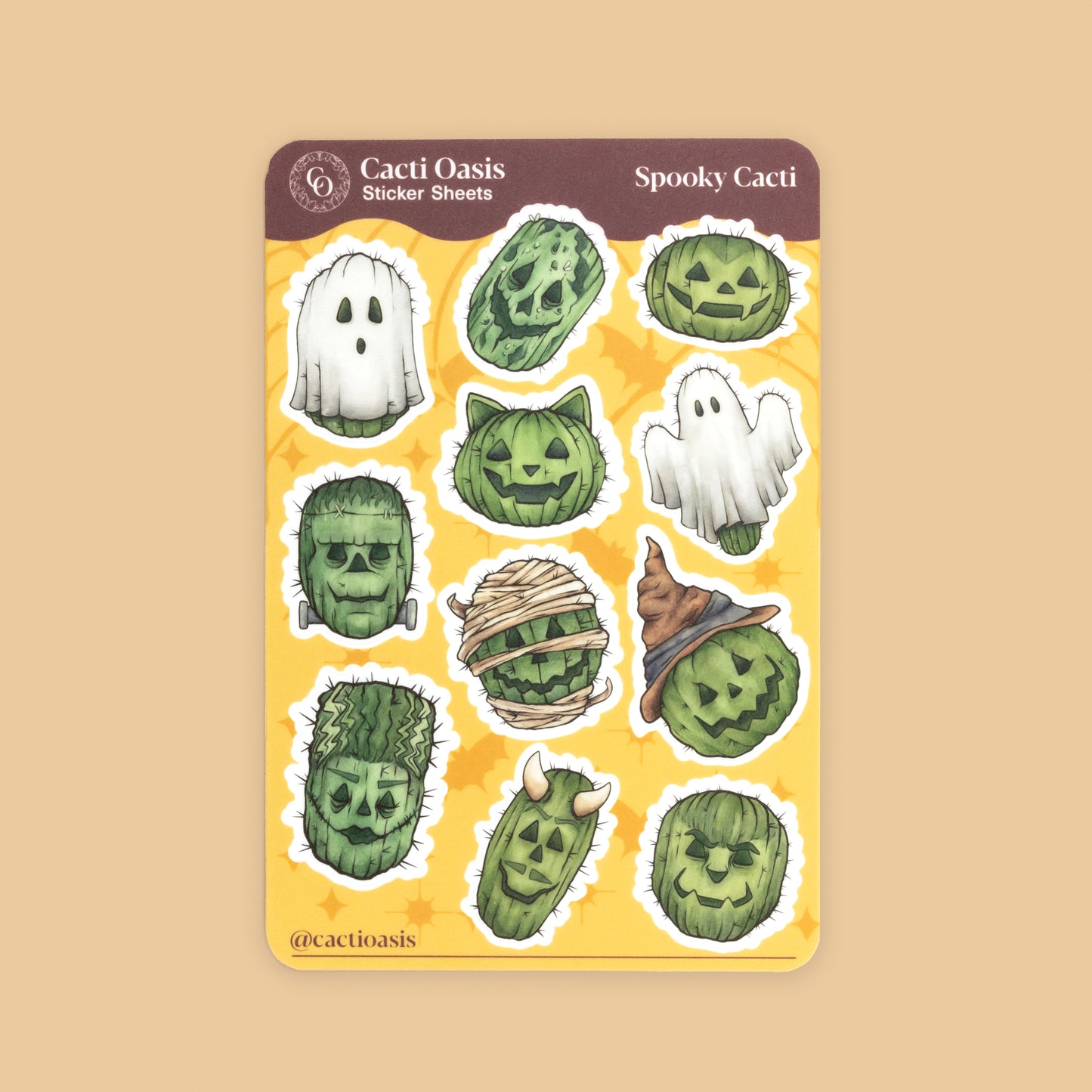 Spooky Cacti Friends Vinyl Kiss-cut Sticker Sheet