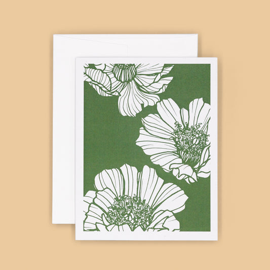 Bloom Floral Greeting Card - Green