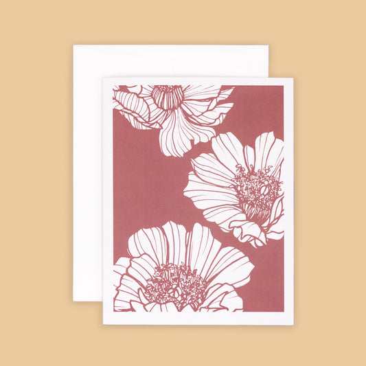 Bloom Floral Greeting Card - Dusty Pink