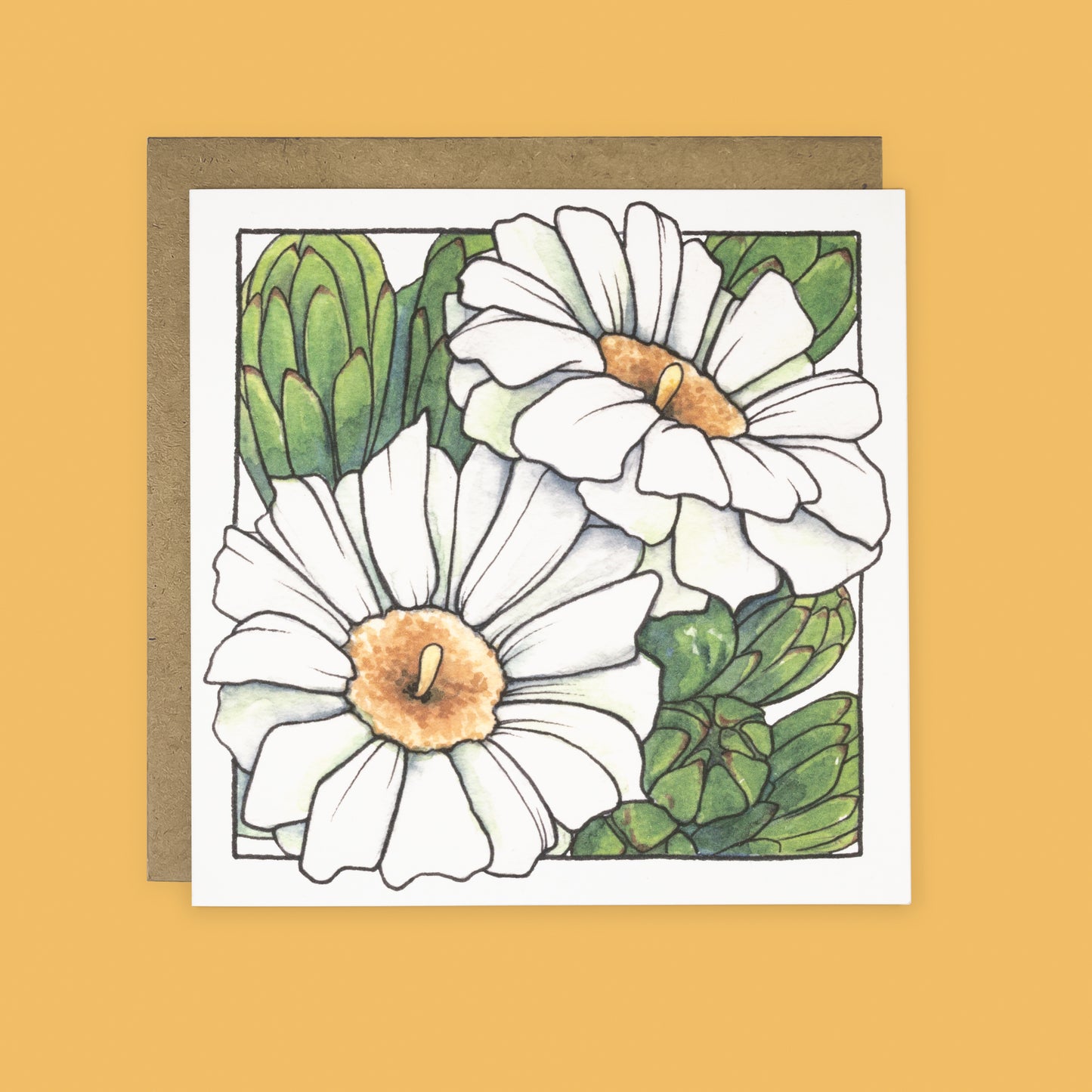 Saguaro Blooms | Desert Bloom Greeting Card