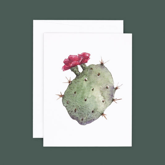 Card Sets | Prickly Pear Cactus Pad Greeting Card - Green Pad