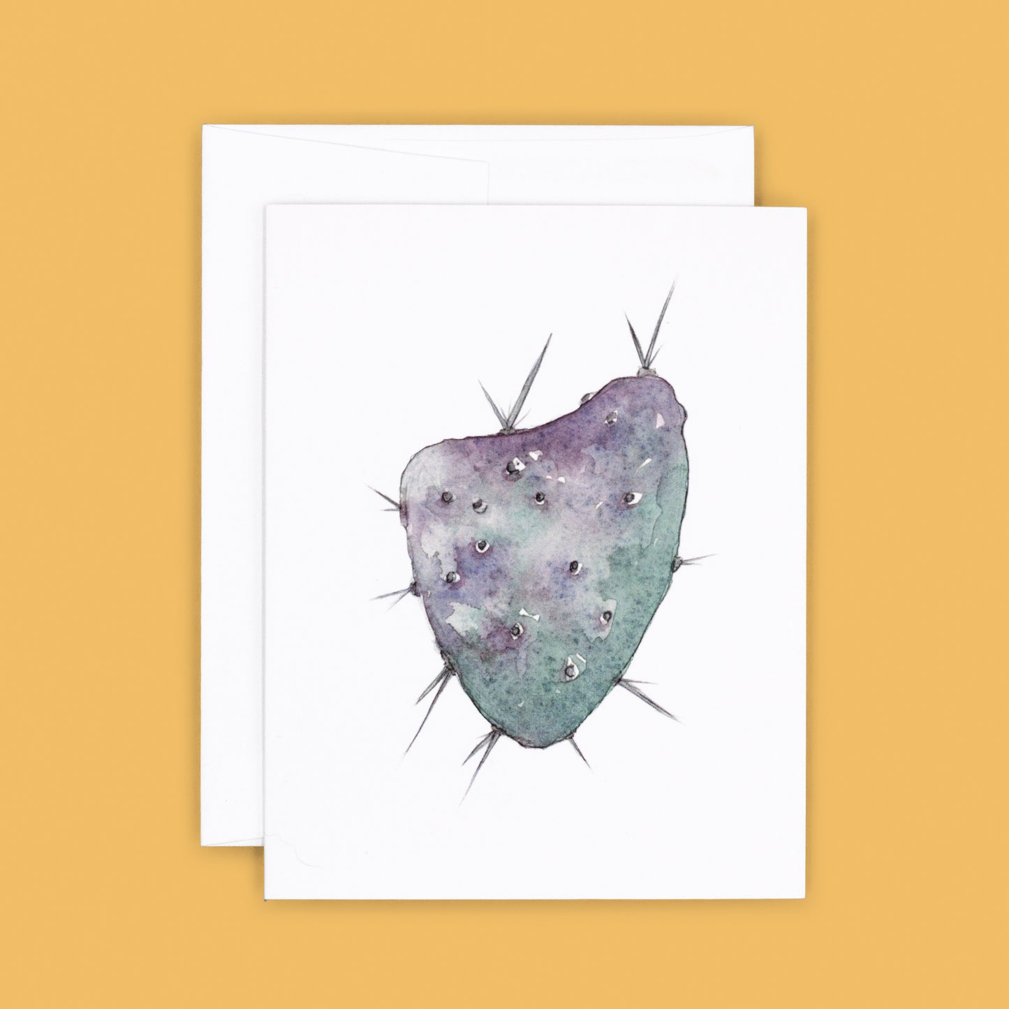 Pruple Pad | Prickly Pear Cactus Pad Greeting Card