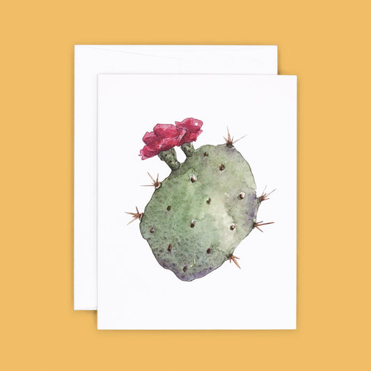 Green Pad | Prickly Pear Cactus Pad Greeting Card