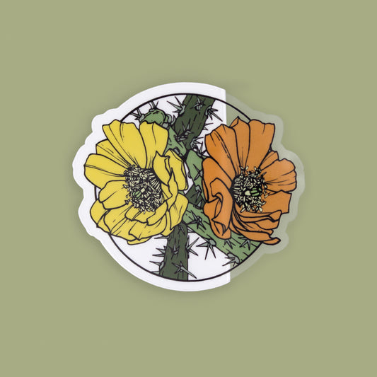 Clear Vinyl Sticker | Cholla Blossoms
