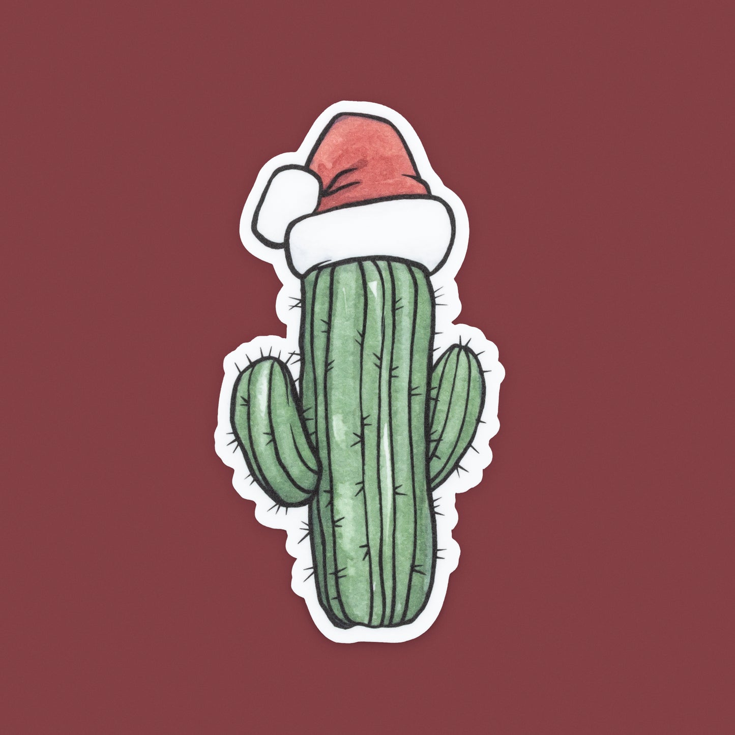 Merry Saguaro Vinyl Die-cut Sticker