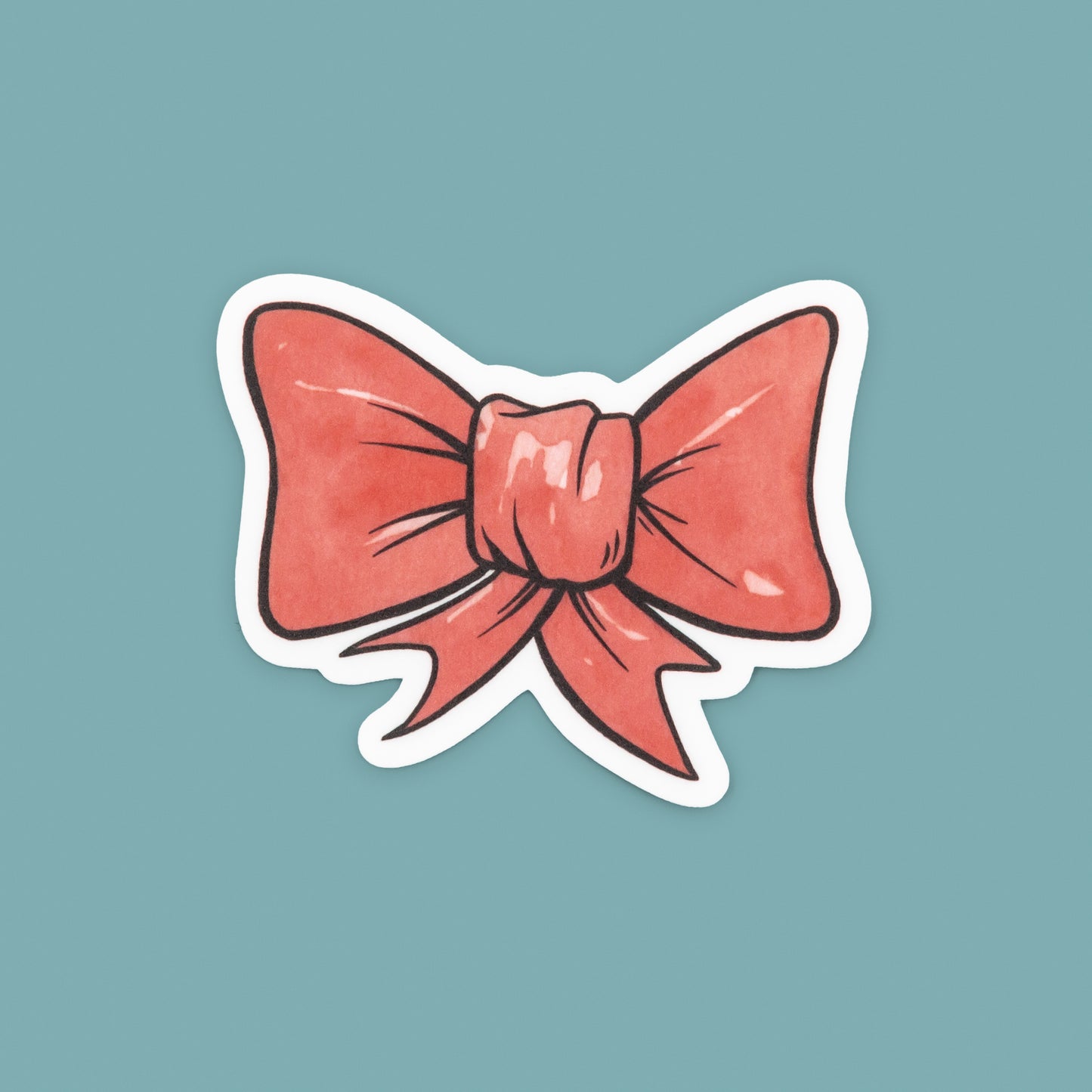 Holiday Bow Vinyl Die-cut Sticker