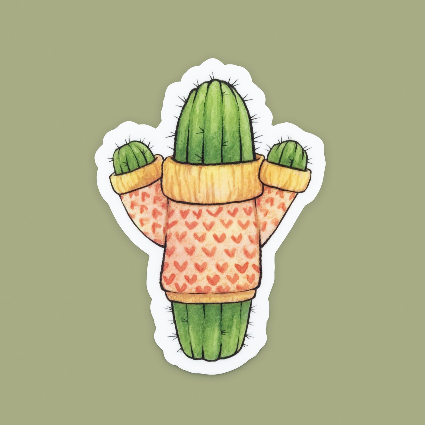 Sweater Weather Saguaro Vinyl Die-cut Sticker