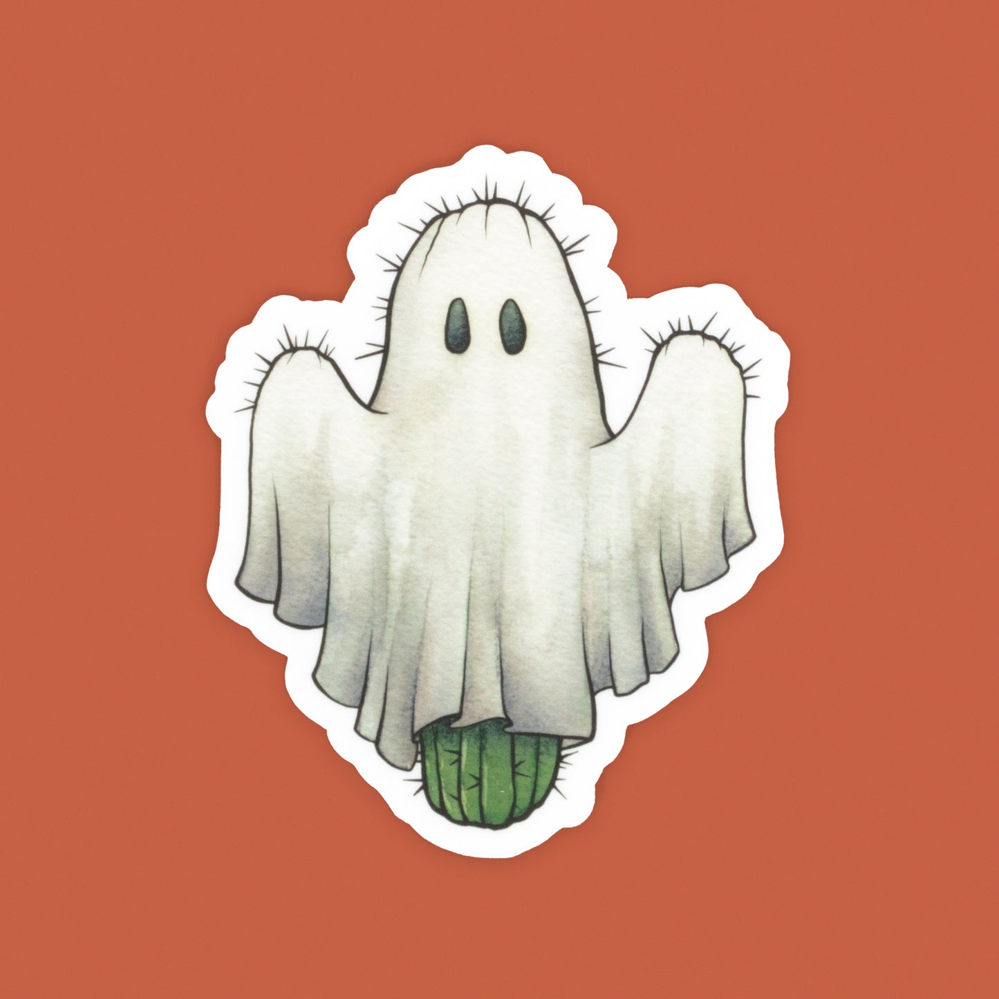 Ghost Cactus | Spooky Cacti Friend Vinyl Die-cut Sticker