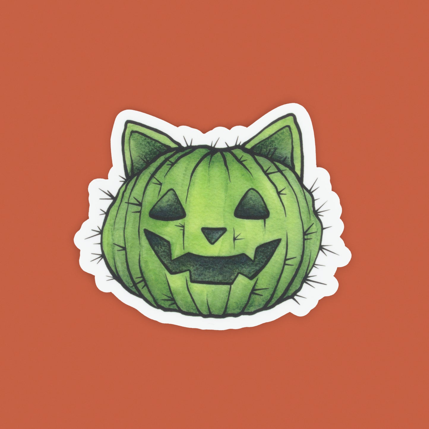 Kitty Jack-O-Lantus | Spooky Cacti Friend Vinyl Die-cut Sticker