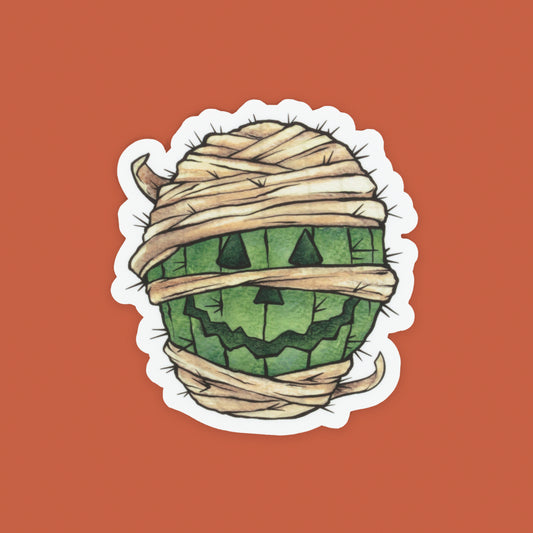 Mummy Cactus | Spooky Cacti Friend Vinyl Die-cut Sticker