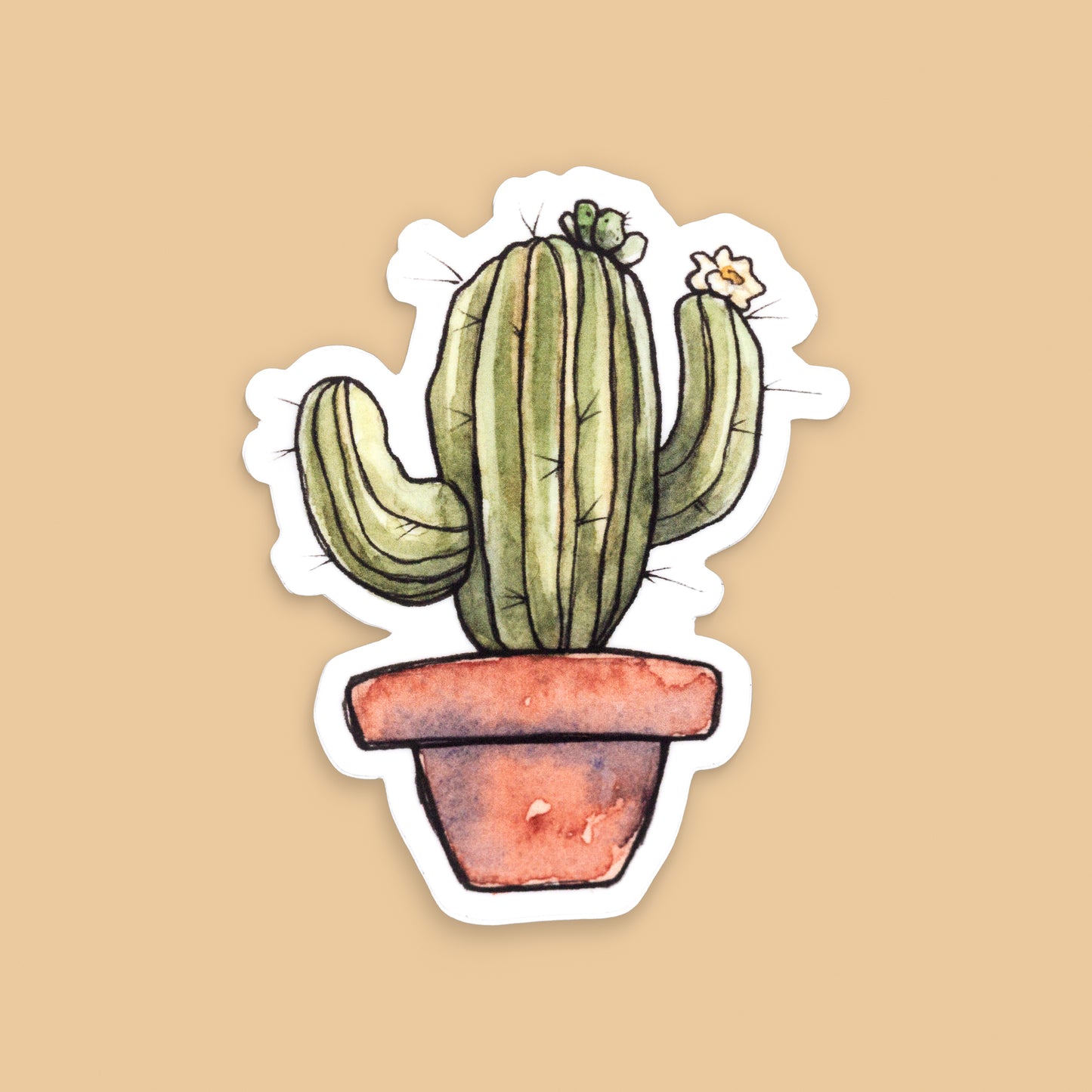 Potted Cacti Friend: Saguaro Vinyl Die-cut Sticker